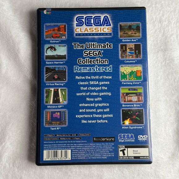 Sega Classics Collection PlayStation 2 Game (OutRun, Golden Axe, Virtua Racing) - Picture 2 of 9